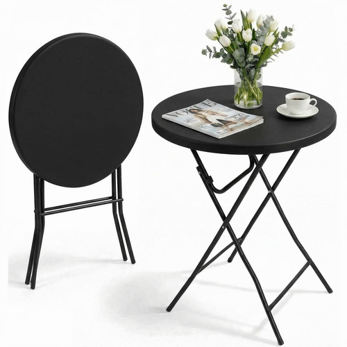 Folding round cocktail table - folding,
