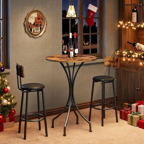 Round bar table - bar, high